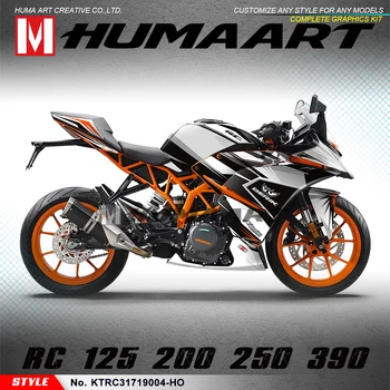 

HUMAART Sport Bike Graphics Custom Sticker Design Vinyl Wrap Kit for KTM RC 250 390 RC250 RC390 2017 2018 2019 2020