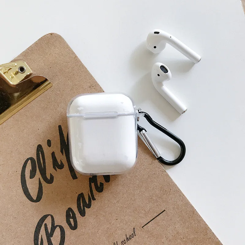 Прозрачный мягкий ПК чехол для AirPods 2 1 Air Pods прозрачный силиконовый наушников