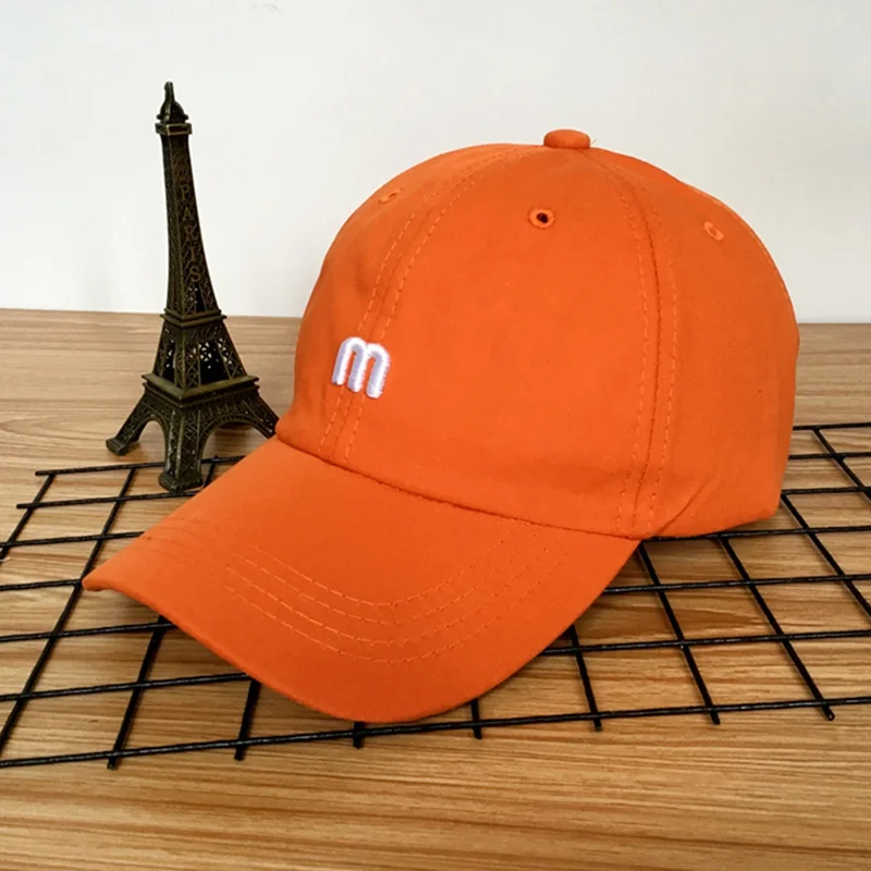 HT3144OR Модные хлопчатобумажные вышитые буквы M бейсбольная Кепка Snapback Кепка s Встроенная кость для мужчин и женщин уникальные кепки - Цвет: HT3144OR