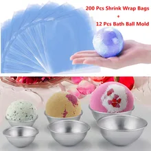 3 размера DIY металлические формы бомбы для ванны+ 200 шт термоусадочные мешки для мыла 3D шаровой формы DIY инструмент для купания, аксессуары 12 шт