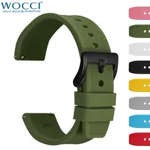 WOCCI Военный Зеленый силиконовый ремешок для часов браслет для мужчин 18 мм 20 мм 22 мм 24 мм Спортивный Повседневный сменный ремешок для часов полоса текстура