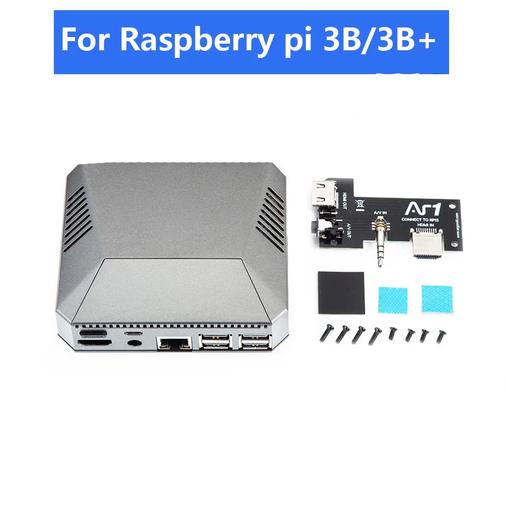 Raspberry Pi 3B/3B+/4B алюминиевый корпус встроенный вентилятор с умным выключателем питания для Raspberry pi 3B/3B+/4B