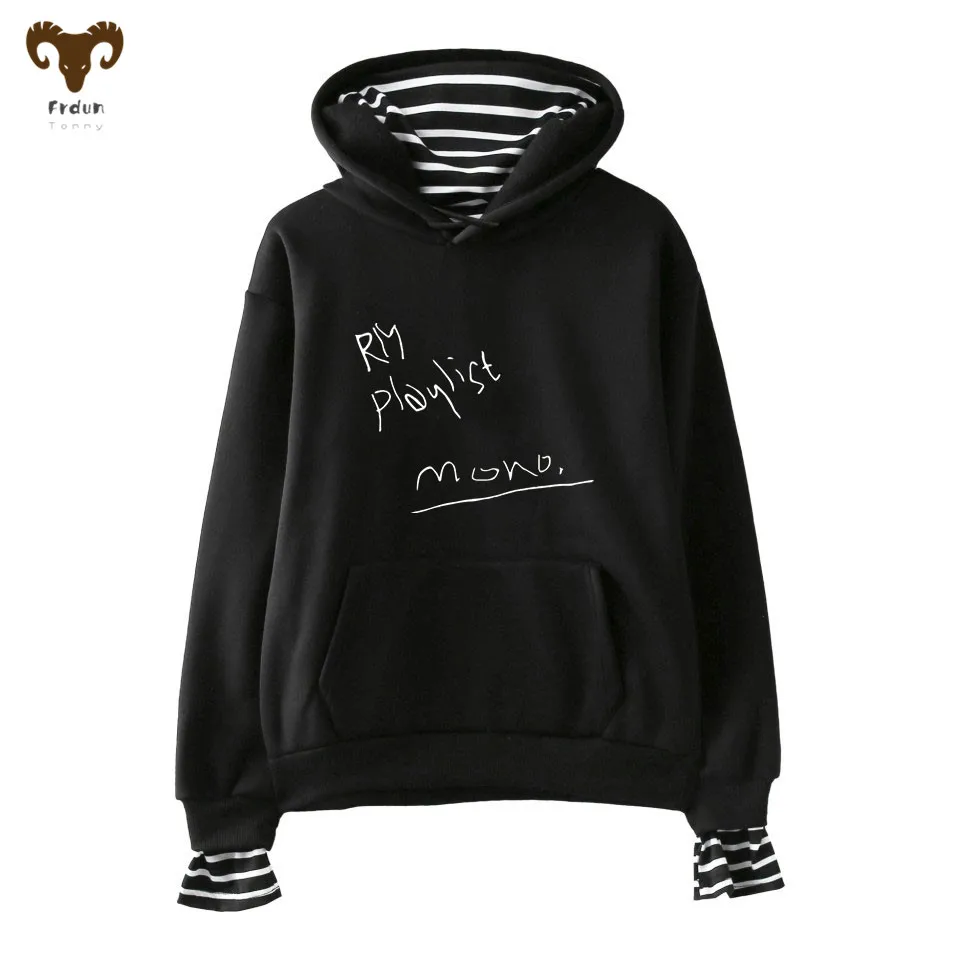 Autumn winter POP RM MOMO Fake Two Pieces Hoodies Sweatshirts Women sweatshirt Kpop New Style Oversize Harajuku Pullover Hoodies