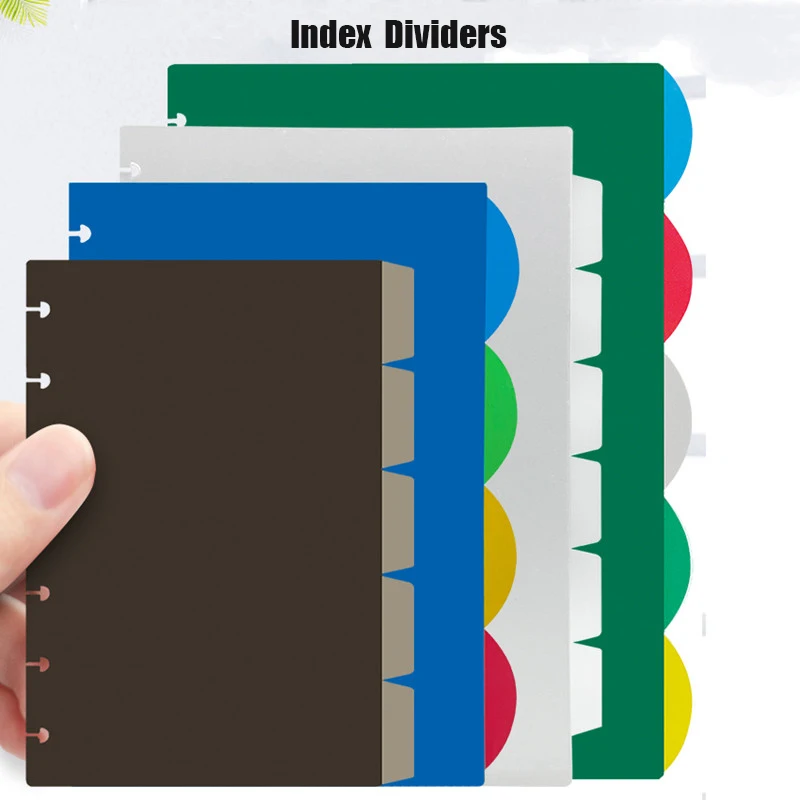 Separadores de índice coloridos de agujeros de seta A4/A5/B6, divisores de revistas, accesorios para cuadernos