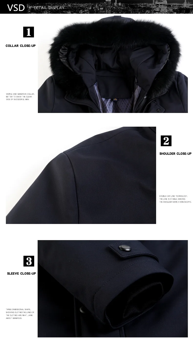 New men's down jacket with detachable rabbit fur (10)