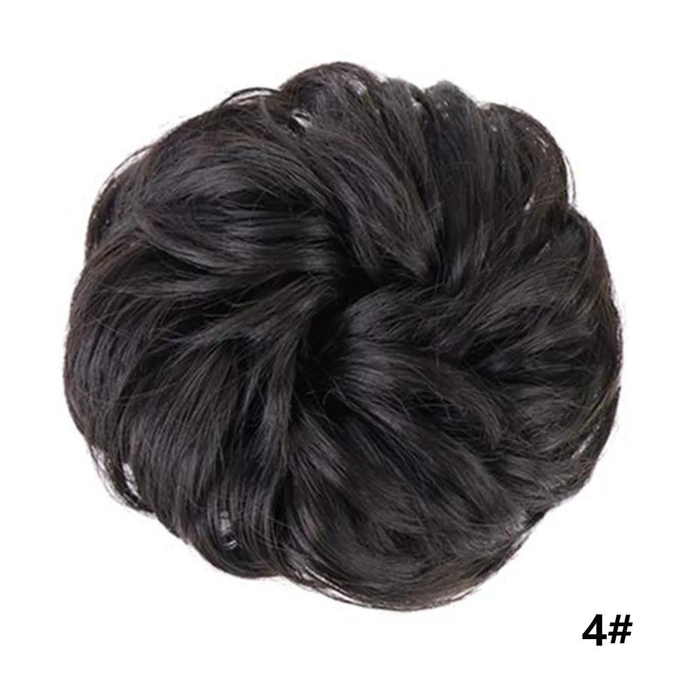 Энергичные волосы булочки на заколках грязные булочки для наращивания волос Синтетические термостойкие волокна 15 цветов шиньон для наращивания волос для женщин - Цвет: 4