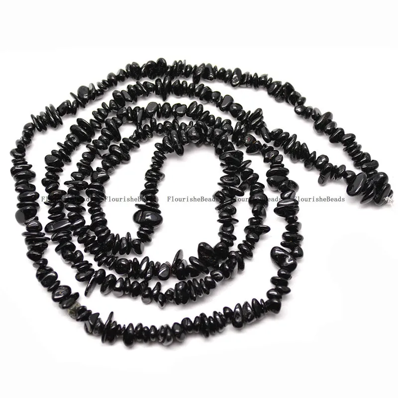 Black Tourmaline Высокое качество 5~ 8 мм Натуральный Белый Лунный Камень Неправильной Формы Каменные кусочки, свободные бусы 1 прядь - Цвет: Black Tourmaline