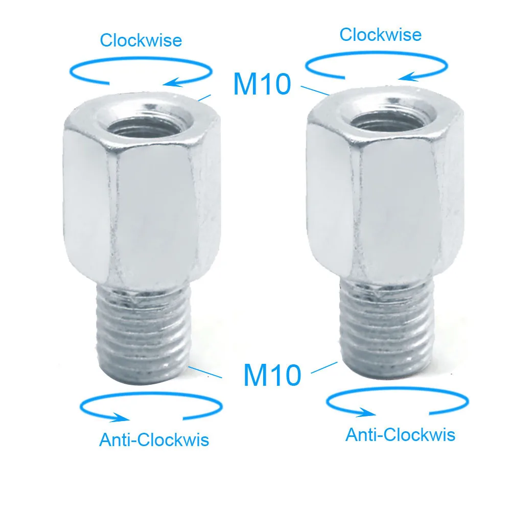 2x M10-M10 (R-L) Пара адаптеров для заднего зеркала скутера мотоцикла M10 10 мм M8 8 мм 6 мм по часовой стрелке против часовой стрелки правая левая рука резьба изменение винт - Цвет: 2x M10-M10 (R-L)