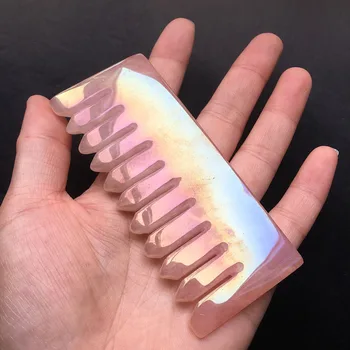 

Hot Sale ! Natural High Quality Angel Aura Rose Quartz Comb Shape Stone Hand Crafted For Gift &Home Decor XSY