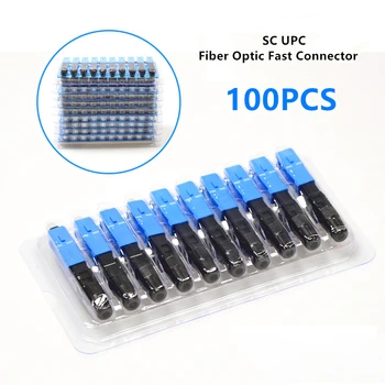 

SC UPC Fiber Optic Fast Connector 100 SC FAST connector blue fibra FTTH single mode SC quick connector SC adapter Field Assembly
