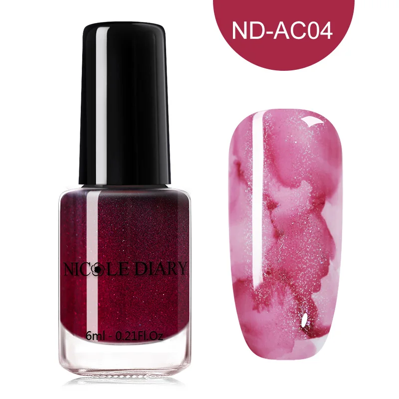 ND-AC04 Nicole Diary акварельный чернильный лак с блеском для ногтей Цветущий лак УФ-гель дымовой эффект мраморная смазка жидкий градиент инструменты для красоты - Цвет: ND-AC04