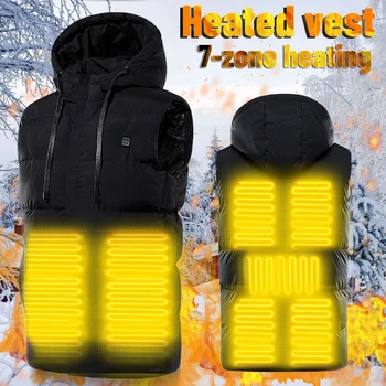 

New 7 Heating Pads Winter Outdoor Men'S Electric Heated Vest USB Heating Vest Women Winter Warm Jacket Dropshipping In Stock