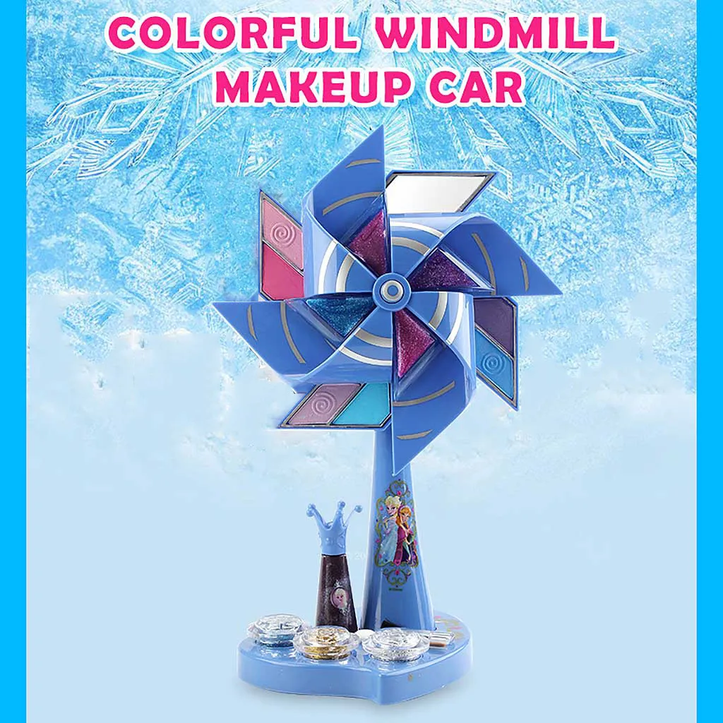 

Disney Ice and Snow Colorful Windmill Makeup Box Pretend Play Makeup Set for Children Great for Little Kids (Not Real Makeup)