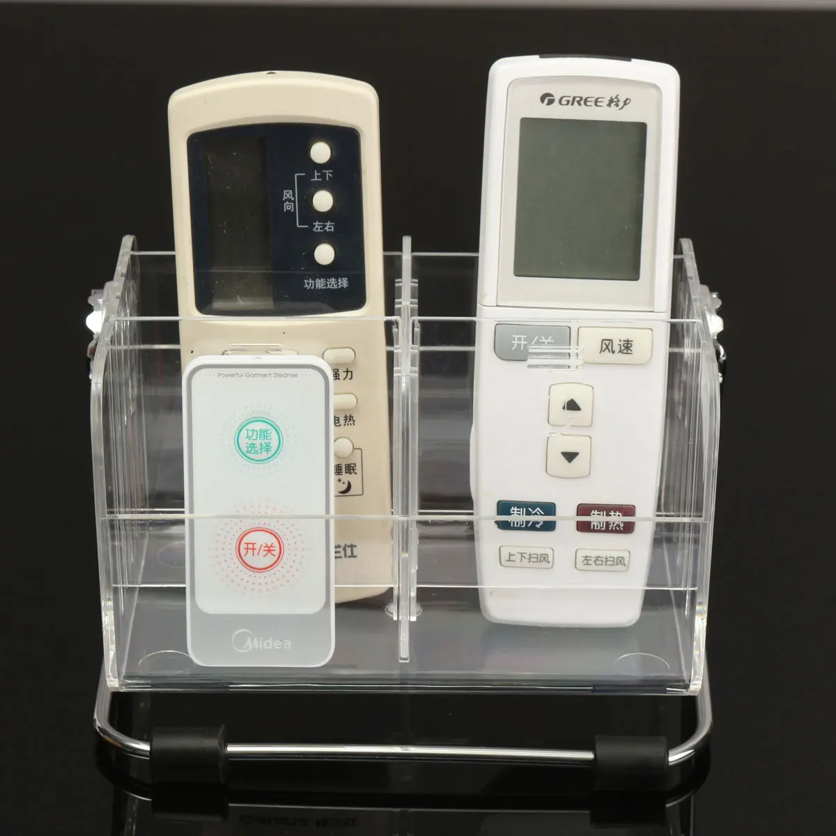  Cosmetic Makeup Container TV Remote Control Rack Phone Storage Box Stationery Organizer Transparent