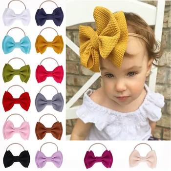 

Baby Girls Headband Big Bow Knot Hairband Turban Head Band Newborn Headwrap