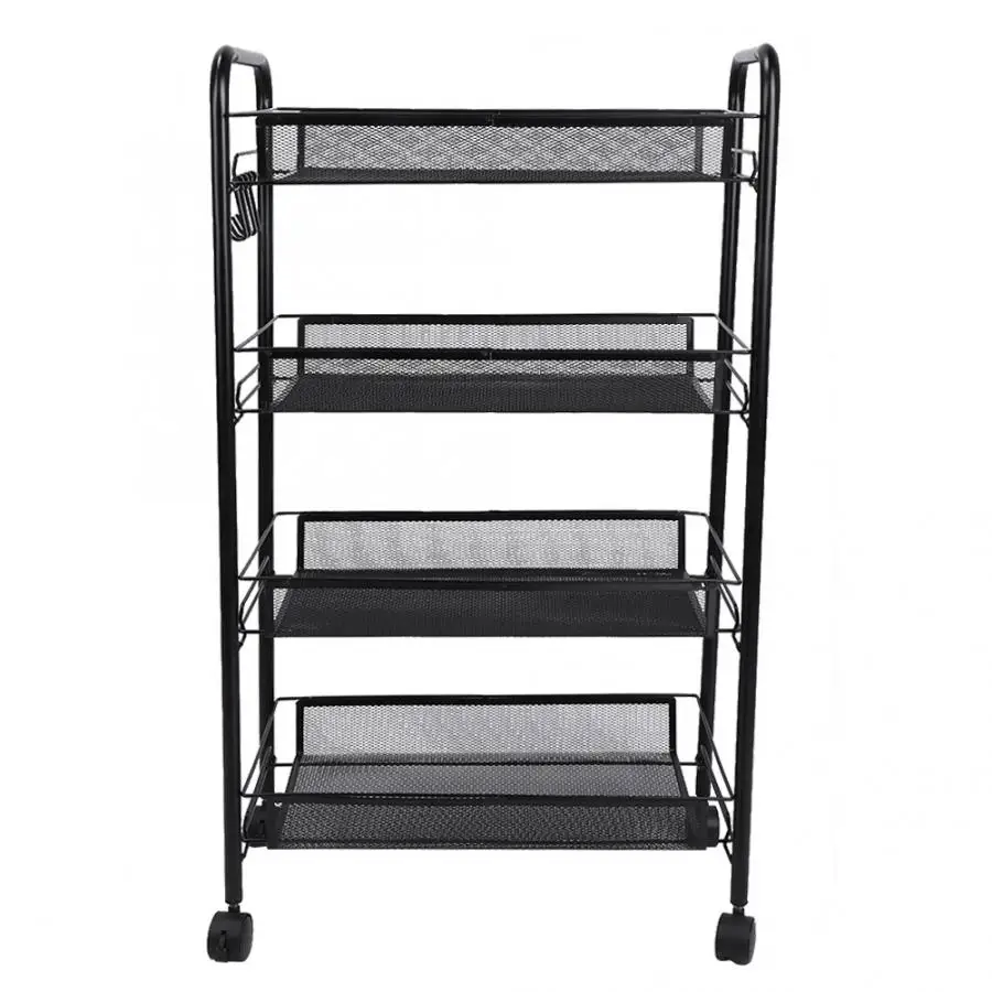 

4 Tiers Storage Rack Trolley Cart for Hair Salons Beauty Salons with 4 Omni-directional Wheels Storage Cart