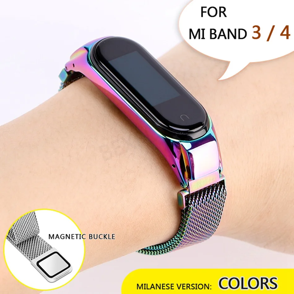 Протектор/браслет mi band 3 4 ремешок для Xiaomi mi band 4 3 ремешок/браслет для mi Band 4 3 ремешок металлические ремни из нержавеющей стали - Цвет: 017R