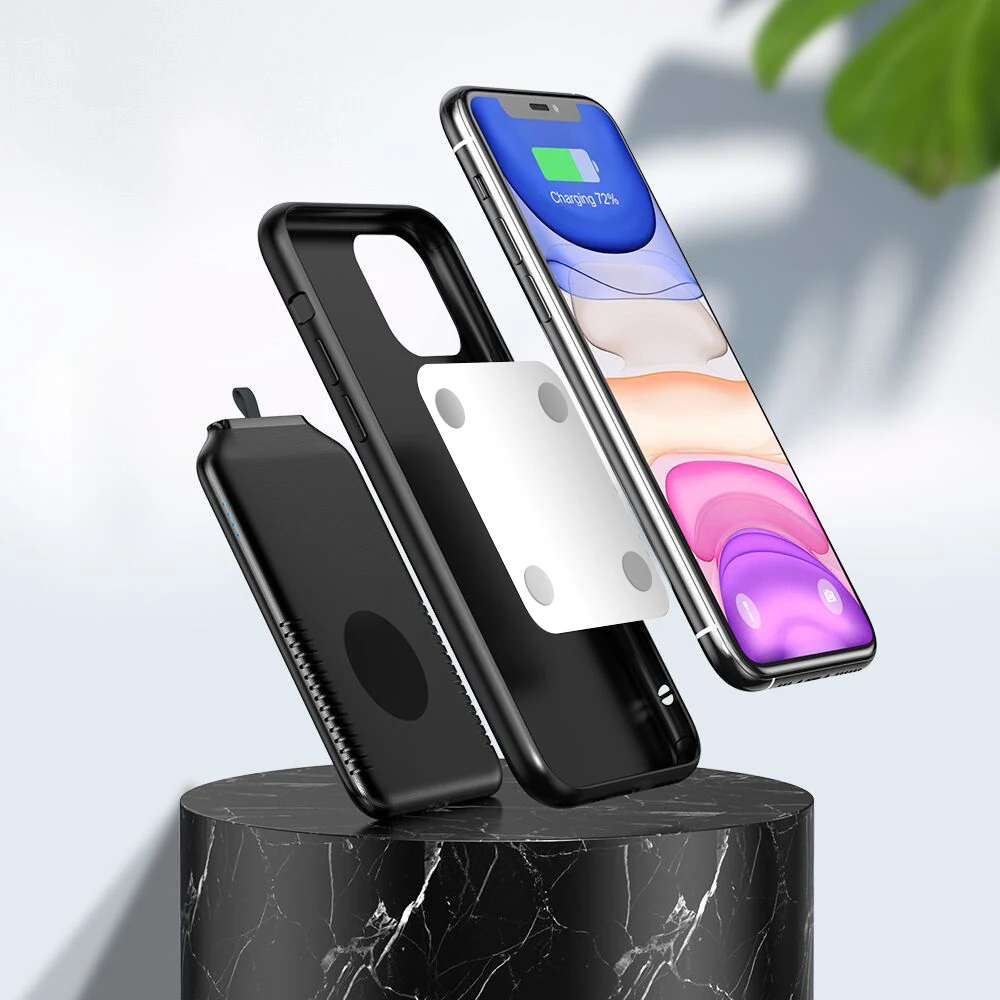 CASEIER магнитный беспроводной резервный внешний аккумулятор для iPhone 12 Mini Pro Max с