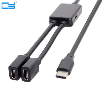 

Type-C to dual-port USB-C female hub cable for laptop, mouse and flash drive, mobile phone USB 3.1 data cable