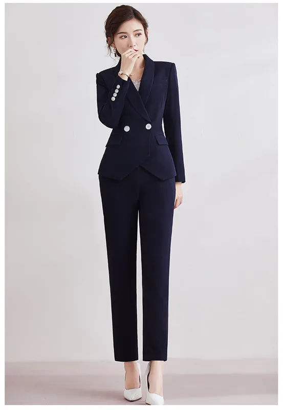 vest for women sleeveless jacket coat long vest blazer formal work ladies office vintage slim suit waistcoat female plus size Women Formal White Single Breasted Office Lady Suit Costumes For Work Slim Casual Plus Size Jacket Blazer Pants Female Outfits