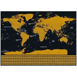 Стираемая карта мира креативные Путешествия США Канада State Line флаг черный низ