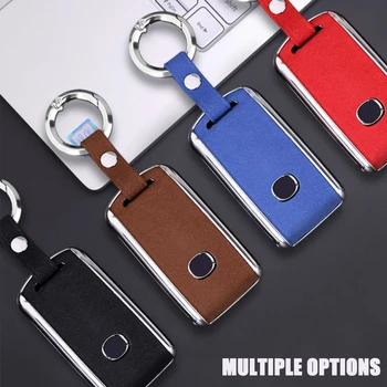 

3 Buttons Remote car key shell case set bag cover ring For Mazda 3 Axela 2020 Smart High Suede Leather keyfob Car Accessories