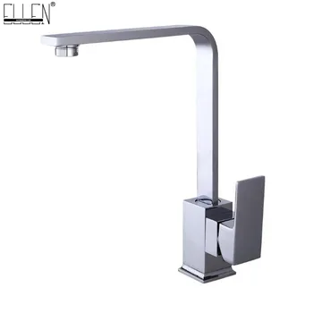 

Kitchen Faucets Brass Bright Chrome Kitchen Sink Faucet 360 Rotate Swivel Faucet Mixer Single Holder ELF2101C