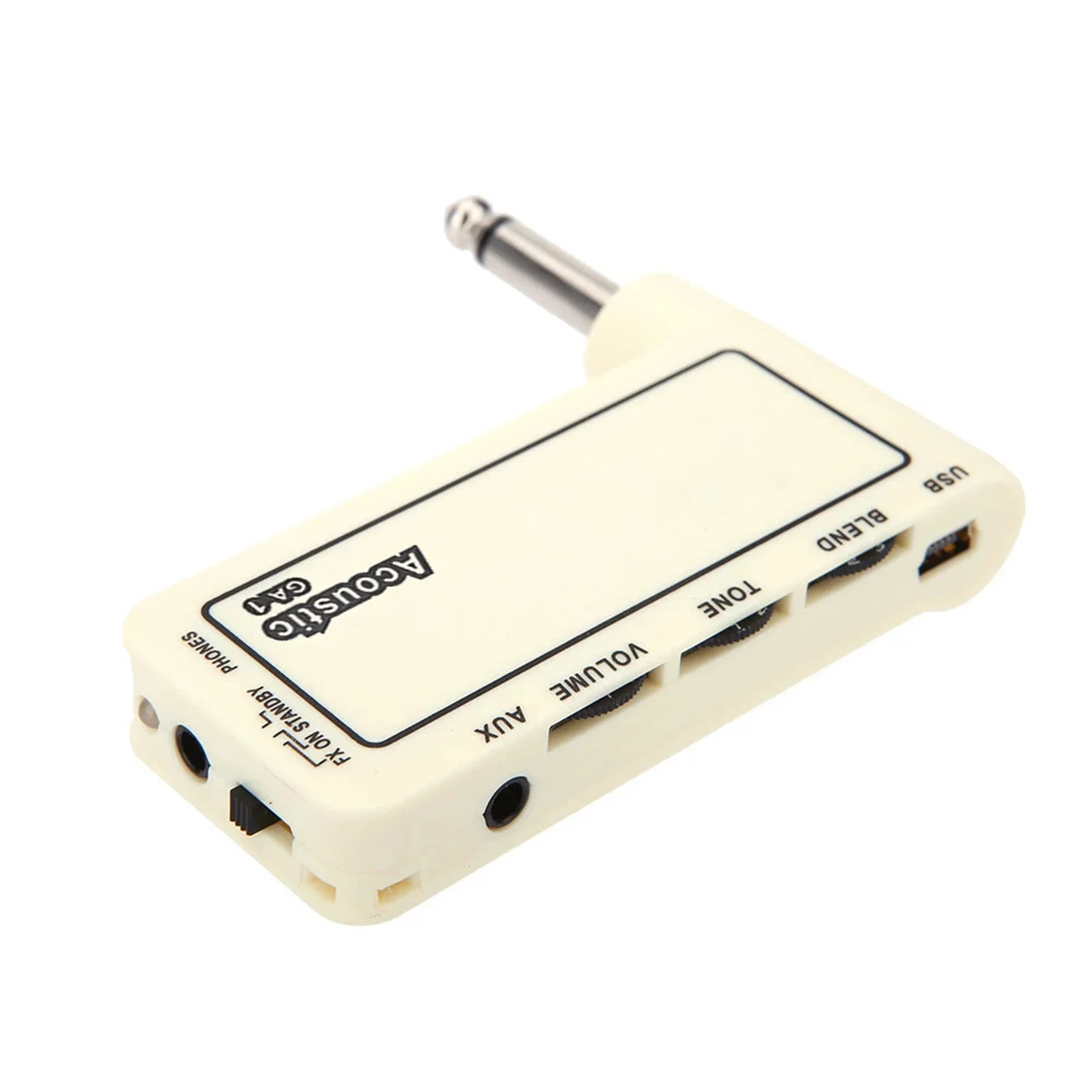 Portable Guitar Bass Headphone Amp Carry On USB Chargable Guitar Headphone Amp with Blend Tone Volume Knob Instrument Device
