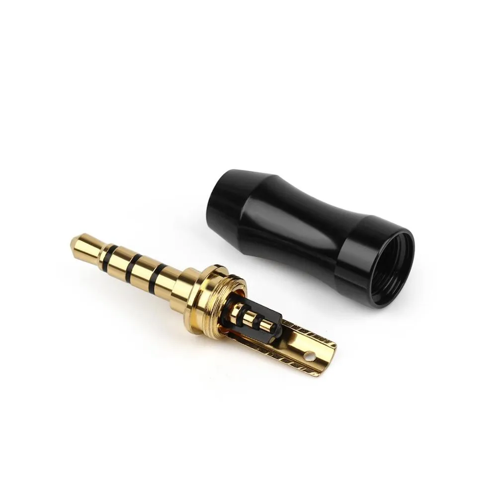 10PCS 3 5MM Jack Male Balanced Plugs Copper Gold Rhodium Plating Headphone Plug Metal Splice Adapter Speaker Audio Connectors