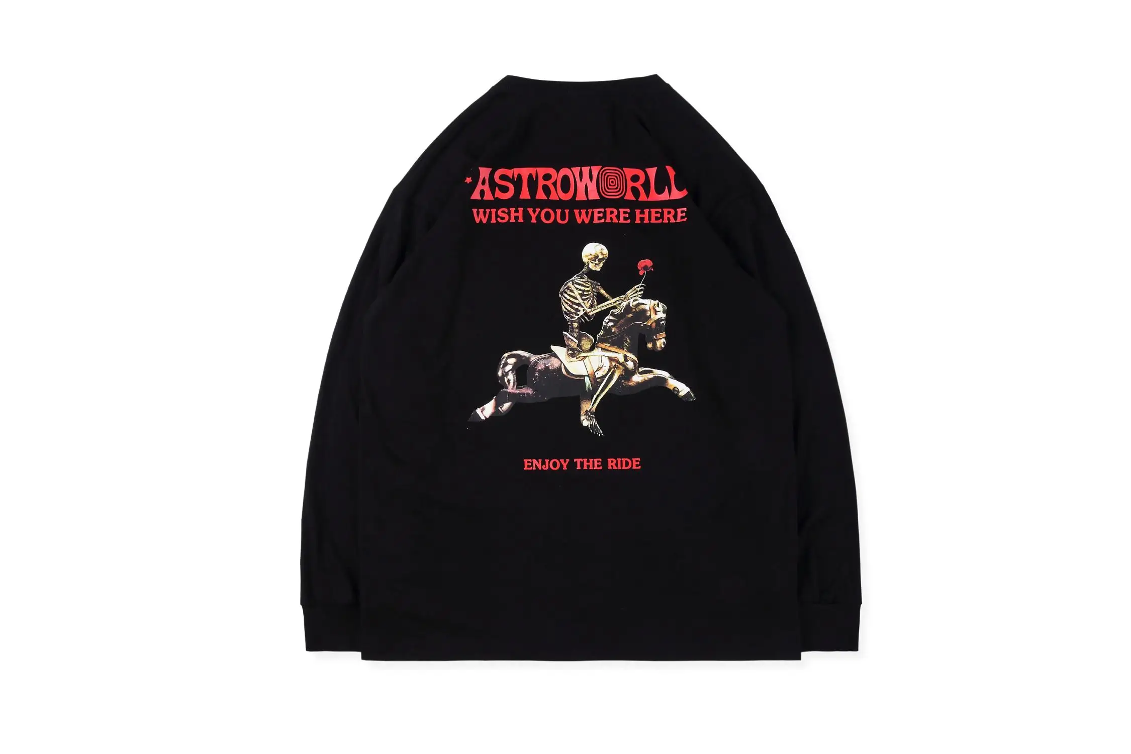 19SS с изображением Трэвиса Скотта ASTROWORLD рубашка с длинными рукавами MSG Knicks Wish You Here Harajuku уличная хип хоп астромир футболки мужские