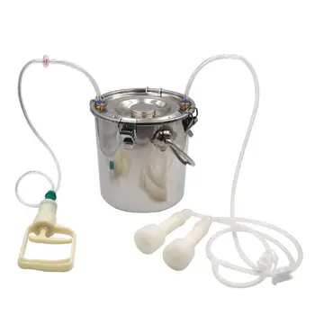 

Manual Pulse Electric Milking Machine Stainless Steel with Adjustable Suction Goat Sheep Milk Tray for Small Farm