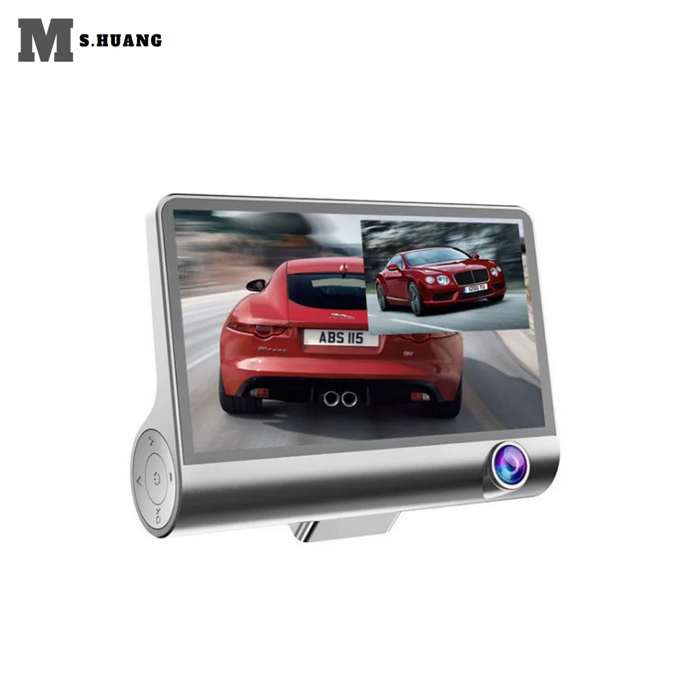  Car DVR 3 Cameras Lens 4.0 Inch Dash Camera Dual Lens With Rearview Camera Video Recorder Auto Regi