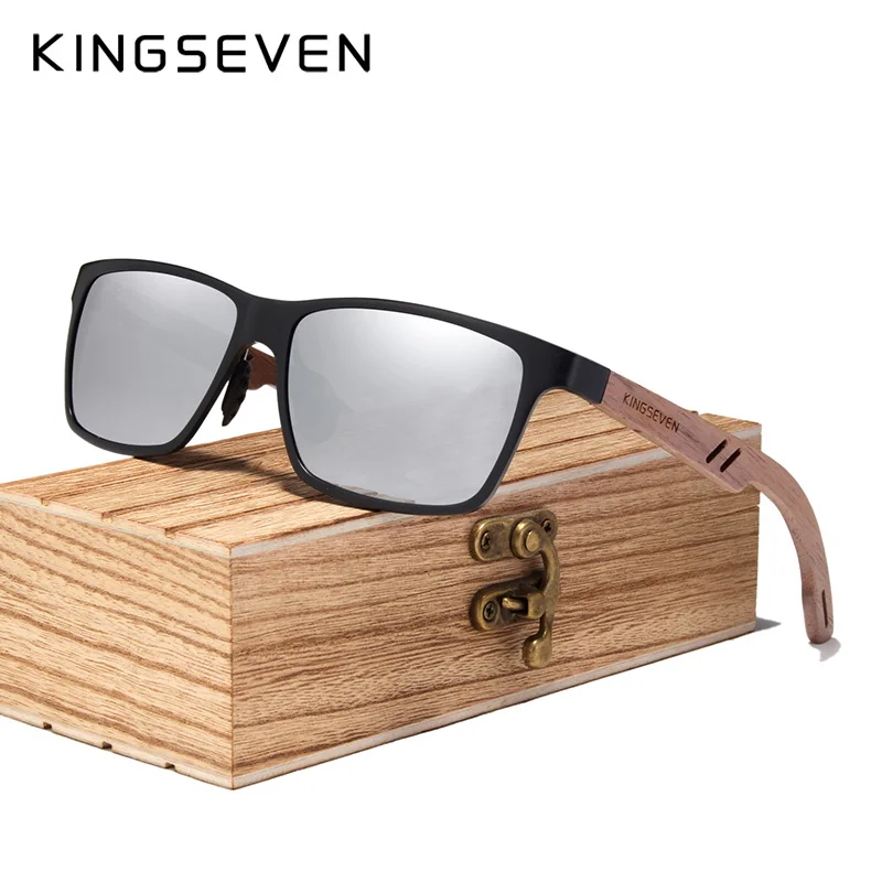 KINGSEVEN деревянные мужские солнцезащитные очки поляризационные для женщин