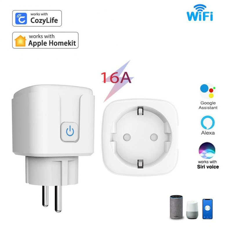 Enchufe inteligente con WIFI para el hogar, enchufe con temporizador inalámbrico, Control remoto por 16A, para Alexa, Google Homekit + Cozylife|Módulos de - AliExpress