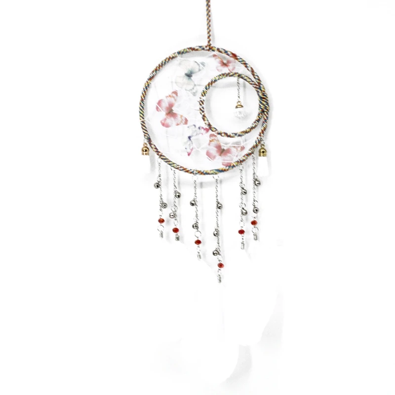 Handmade Indian Dreamcatcher Net Feather Tail Dream Catcher Feather Crafts Wind Chimes for Wall Hanging Car Home Decor