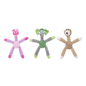 

3 Type Pet Plush Dog Squeaky Toy Cartoon Chewing Playing Toy Bite Resistant Teeth Cleaning Durable Interactive Play Toy