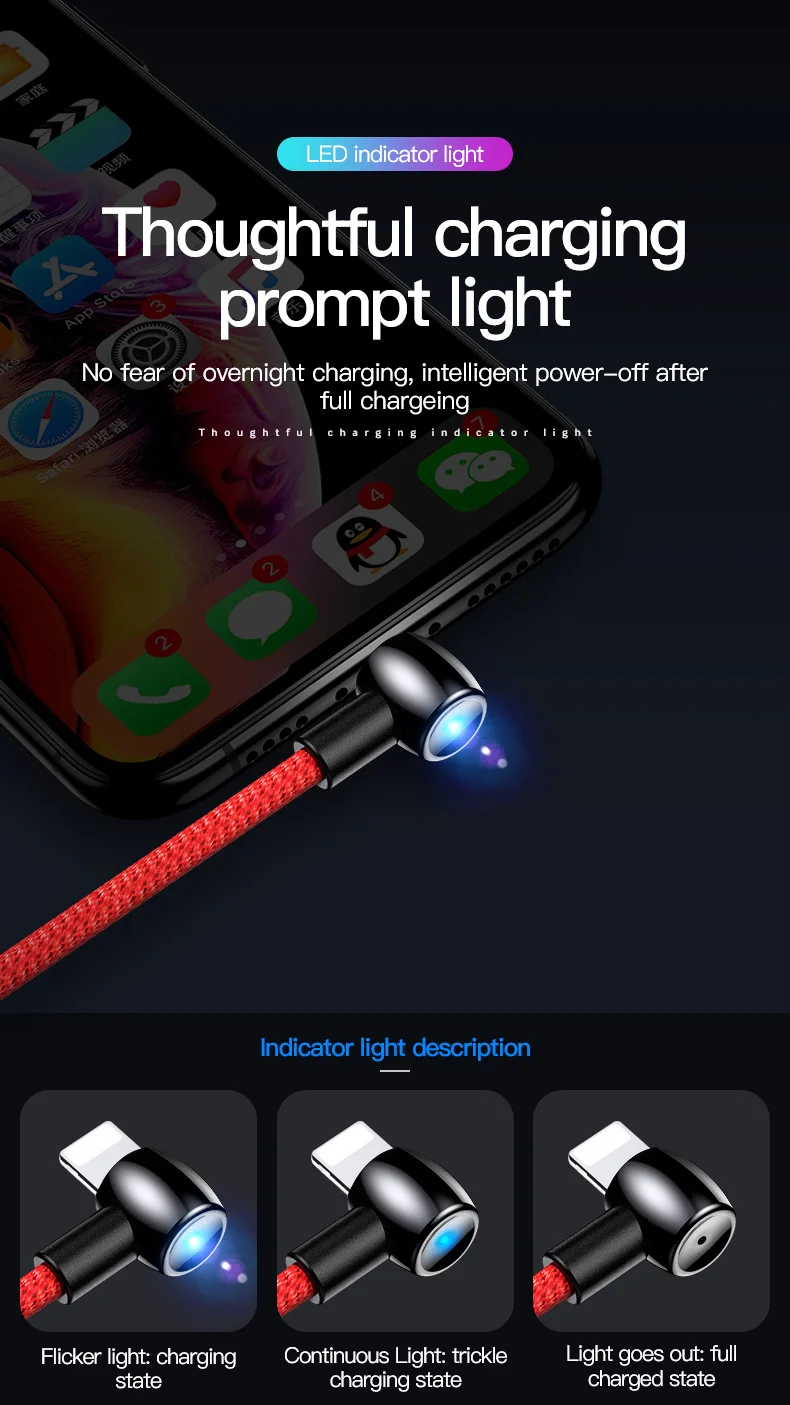 TOTU 1,2 м нейлоновый USB кабель для зарядки телефона для Iphone 11 Pro Max кабель с светодиодный светильник для зарядки Iphone X 8 7 6 Plus зарядное устройство