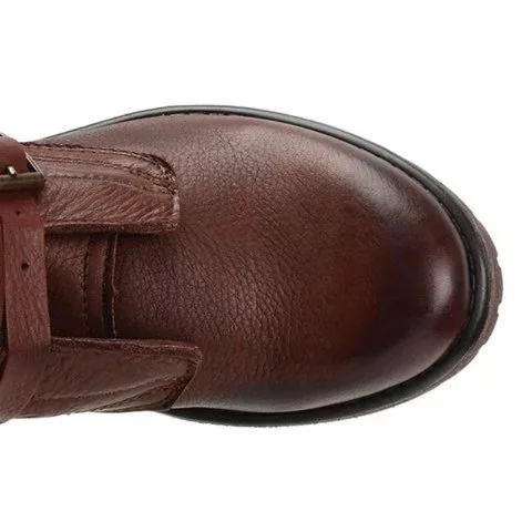 Женские ботинки до середины икры; chaussure boots; Винтажные ботинки-гладиаторы из искусственной кожи на низком каблуке; matin; обувь с пряжкой; женская обувь; zapatos mujer sapato; H827