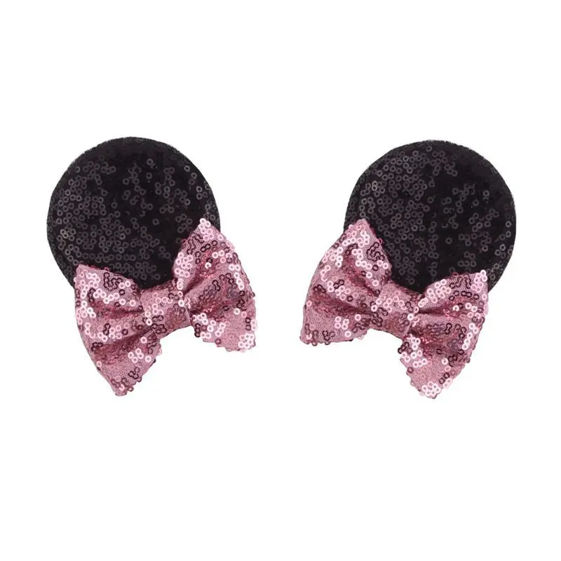Hairgrips 3 " Блестящие уши Минни Маус заколки бантики для волос с пайетками для детей Рождественская вечеринка заколки для волос аксессуары для волос - Цвет: Hairgrips 3