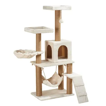 

pawstrip Cat Tree Condo Sisal Cat Scratching Posts Perches Houses Cat Hammock Baskets Cat Tower Furniture Kitty Activity Center