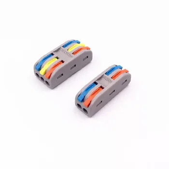

wire connectors Quick installation SPL-2 SPL-3 Compact Wiring Conductor Terminal 0.08-2.5mm2 5PCS Two in and two out