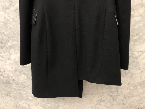 Женское пальто в полоску с цветным поясом, Женский костюм черного цвета, несимметричный Свободный Повседневный Женский блейзер, пальто, новая модная винтажная одежда