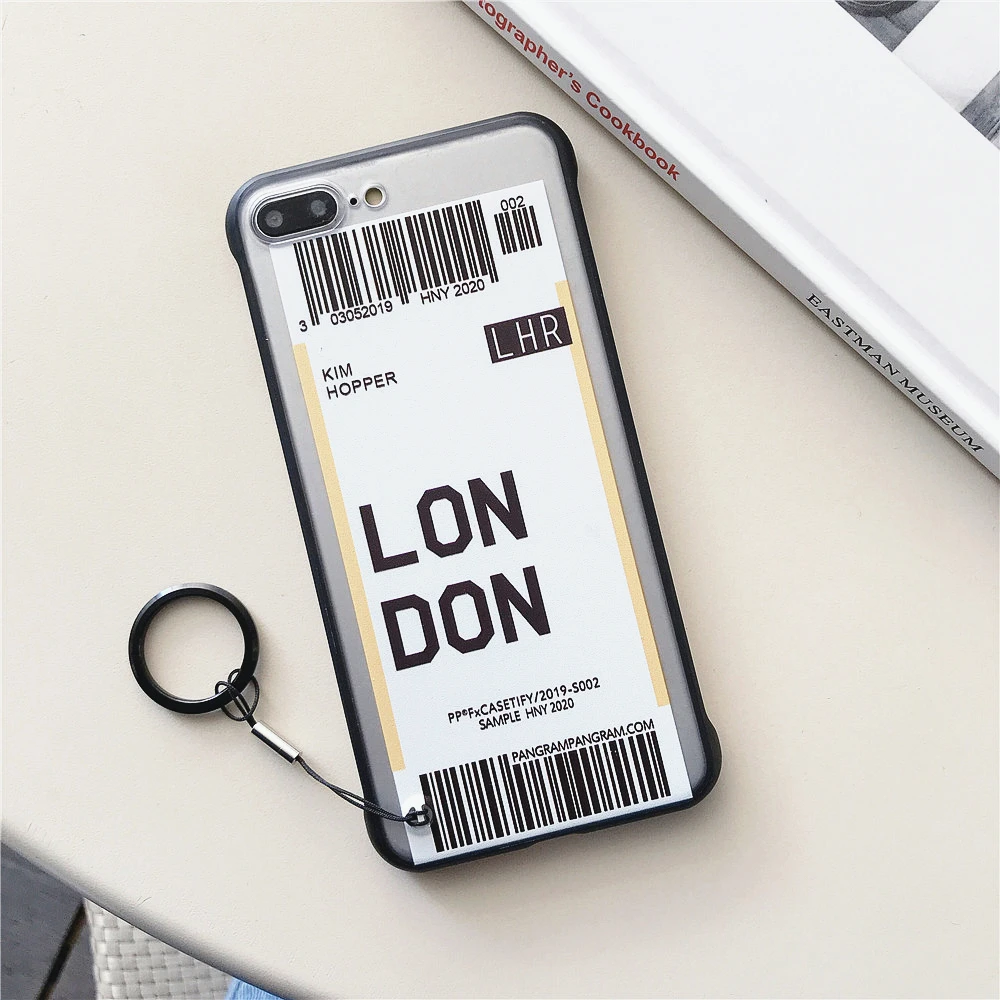 Ins US City Label Bar code Phone Case For iPhone 11 Pro Xs MAX XR X 6 s 7 8 plus Simple letter new York Clear silicon Cover Capa