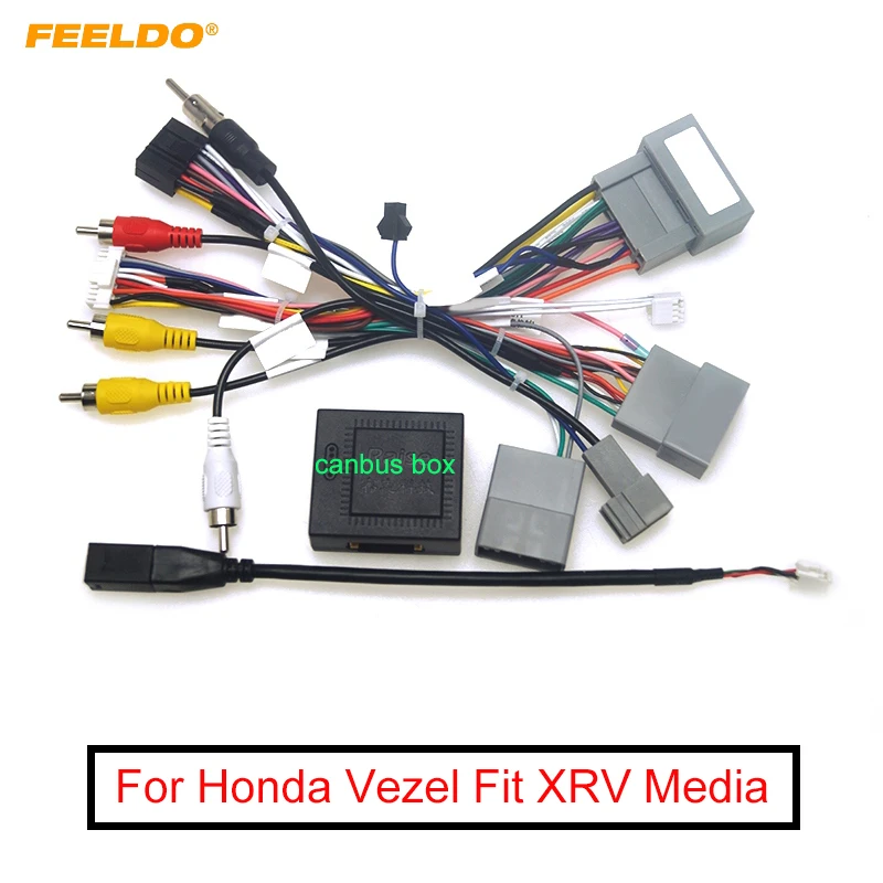 Автомобильный 16 контактный Android стерео электропроводка FEELDO с Canbus + USB для Honda XR V(15