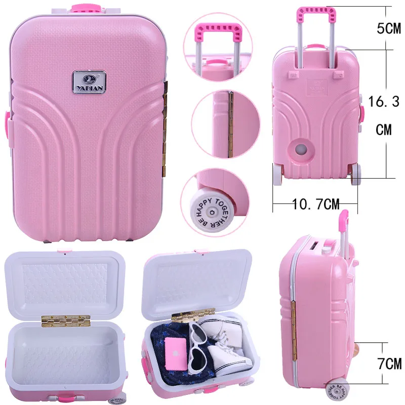 2 Colors To Choose,Suitcase/Piggy Bank For 18 Inch American Doll Accessories & 43 CM Born Baby Doll & 41 CM Nenuco & BJD & Logan