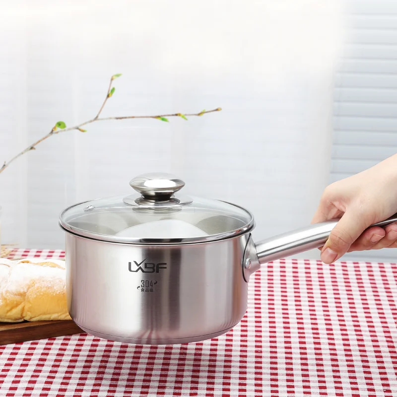 

Pot Cooking Pot 304 Stainless Steel Pot 16Cm Single Handle Double Bottom Soup Pot Home Cook Essential Pot