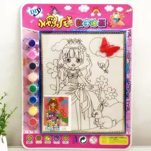 50-твердый переплет, маленькие цветные кристаллы, Цифровая живопись маслом, акварельные цвета, позолоченная картина, картина песком, Детская Цифровая живопись маслом