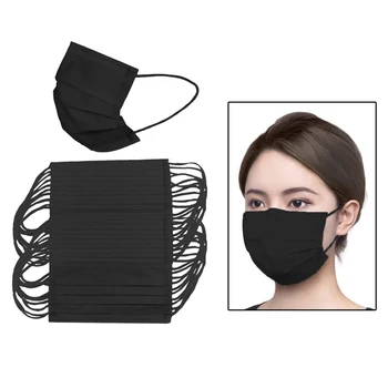 

50Pieces Black Disposable Anti Dust Mask Breathable Air Fog