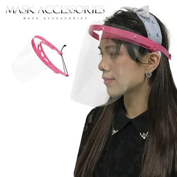 

1/3/5pc Face Protective Mask Transparent Face Guard Spittle Oilproof Cooking Face Shield For Home Kitchen (headband Style, Pink)