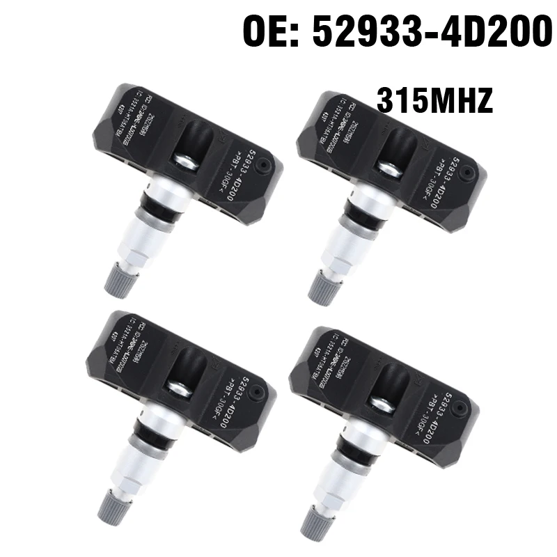 4pcs Car TPMS Tire Pressure Monitor Sensor System 315MHZ For Hyundai Entourage Santa FE Veracruze 2007 2008 2009